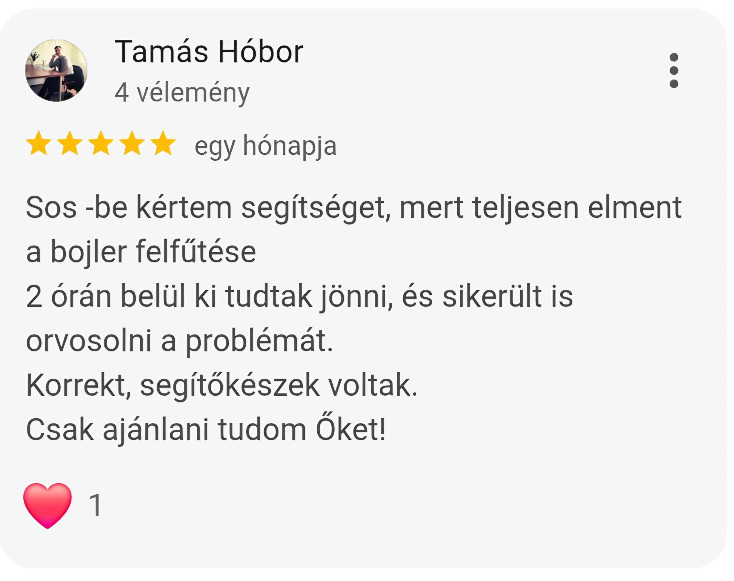 Főoldal Google vélemények és ügyfél értékelések - Bojler javítás