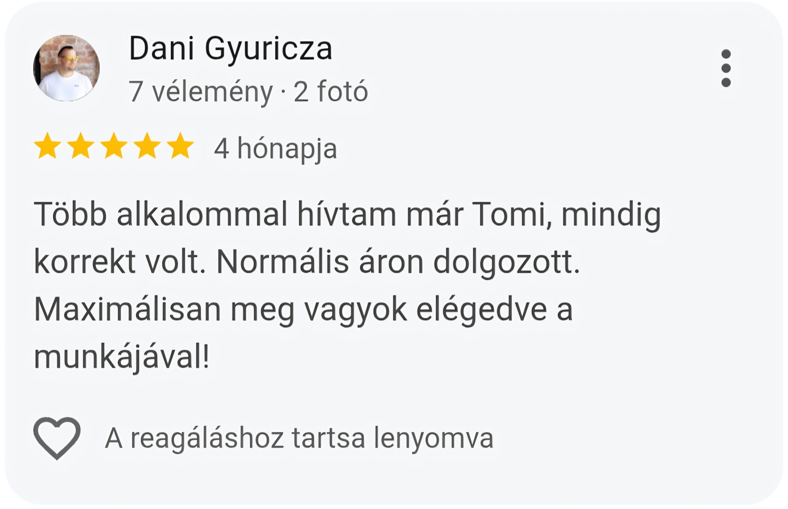 Főoldal Google vélemények és ügyfél értékelések - Bojler javítás