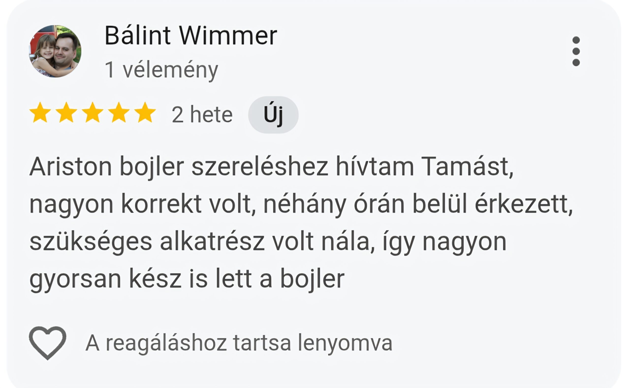 Főoldal Google vélemények és ügyfél értékelések - Bojler javítás